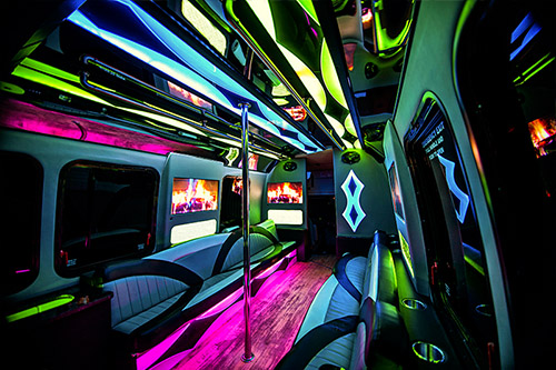 Inside a Hummer Limo bus